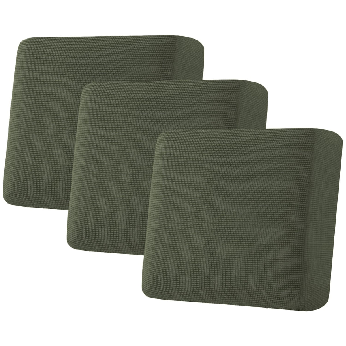 H.VERSAILTEX Super Stretch Individual Seat Cushion Covers Sofa Covers Couch Cushion Cover Slipcover Sets Thick Jacquard Textured Twill Fabric (3 Piece Sofa Cushion Covers, Grey)