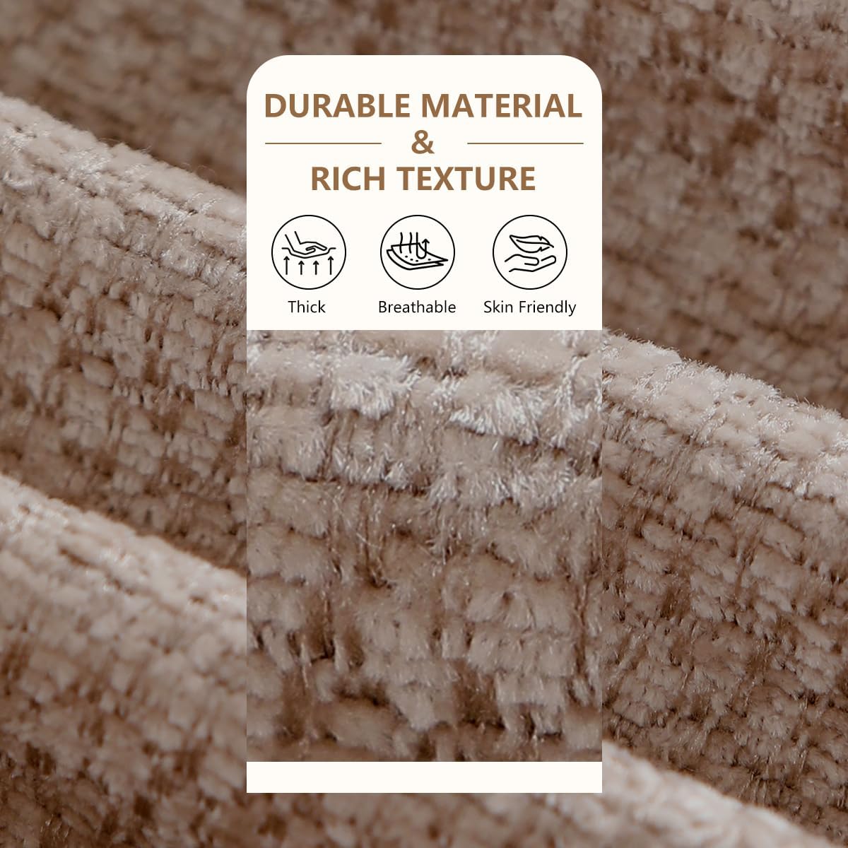 Chair Cushions for Dining Chairs, Washable Chair Pads, Brown, 4 Pack