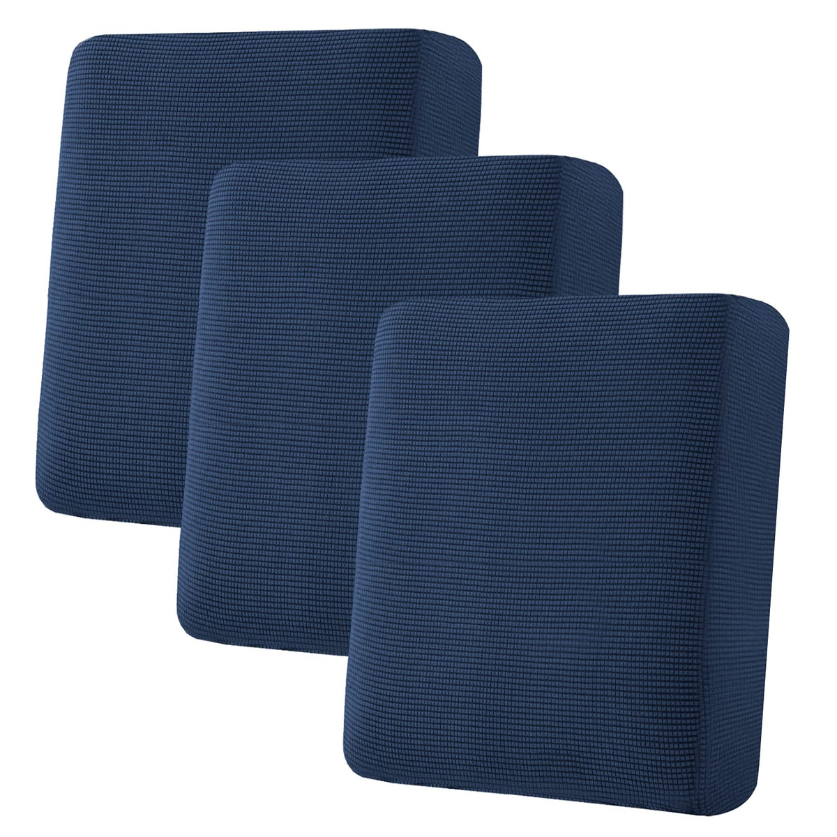 H.VERSAILTEX Super Stretch Individual Seat Cushion Covers Sofa Covers Couch Cushion Cover Slipcover Sets Thick Jacquard Textured Twill Fabric (3 Piece Sofa Cushion Covers, Grey)