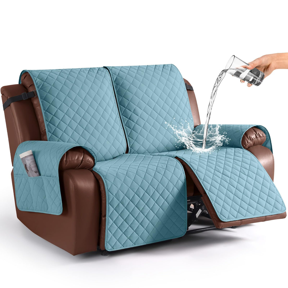 KinCam Waterproof Recliner Sofa Covers Washable, 3 Seater, Chocolate