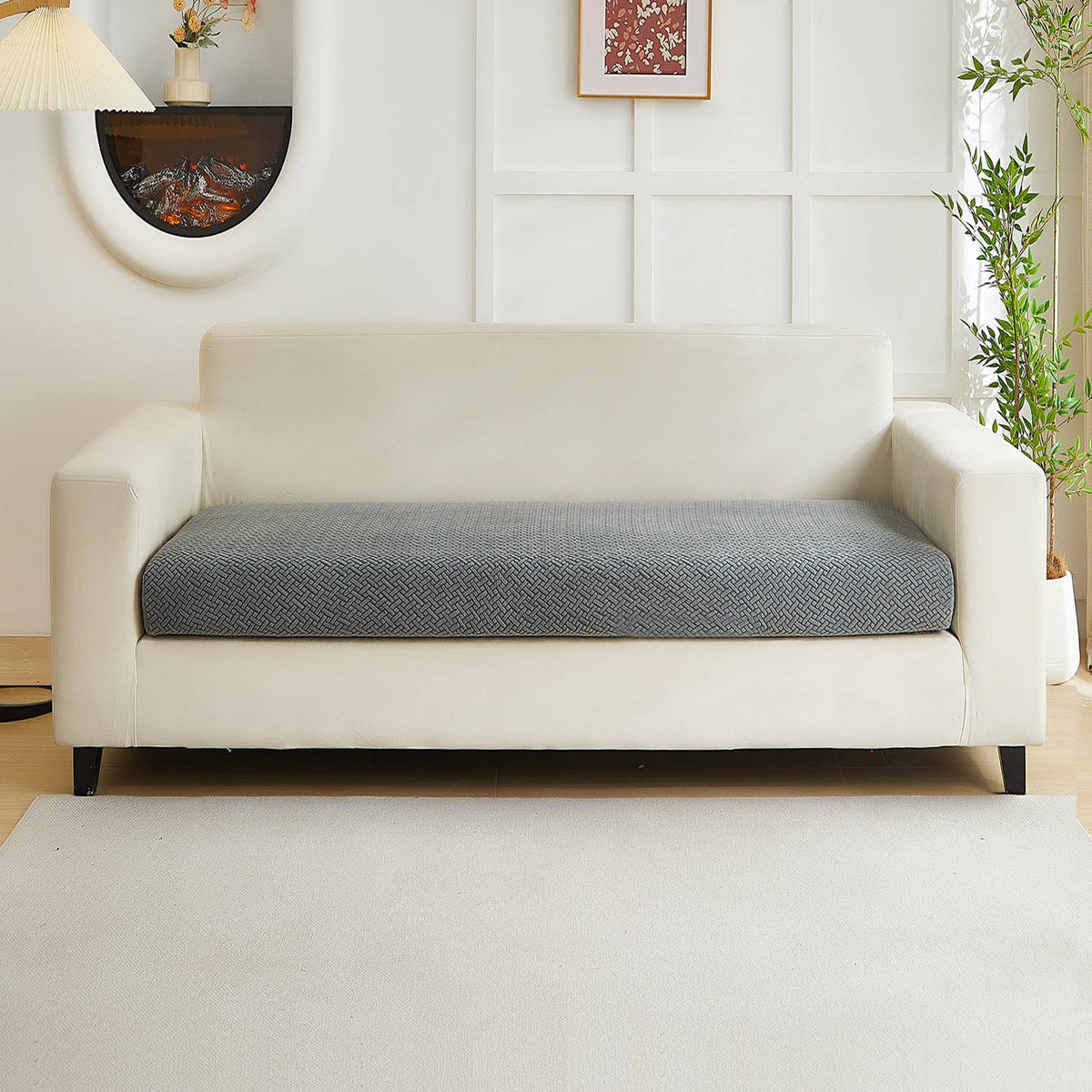 Couch Cushion Covers Sofa Covers Couch Covers for Sofa Pet Friendly Universal Sofa Covers Washable Stretch Slipcovers for Sectional Sofa (Texture Gray,Large Single Seat Cover)
