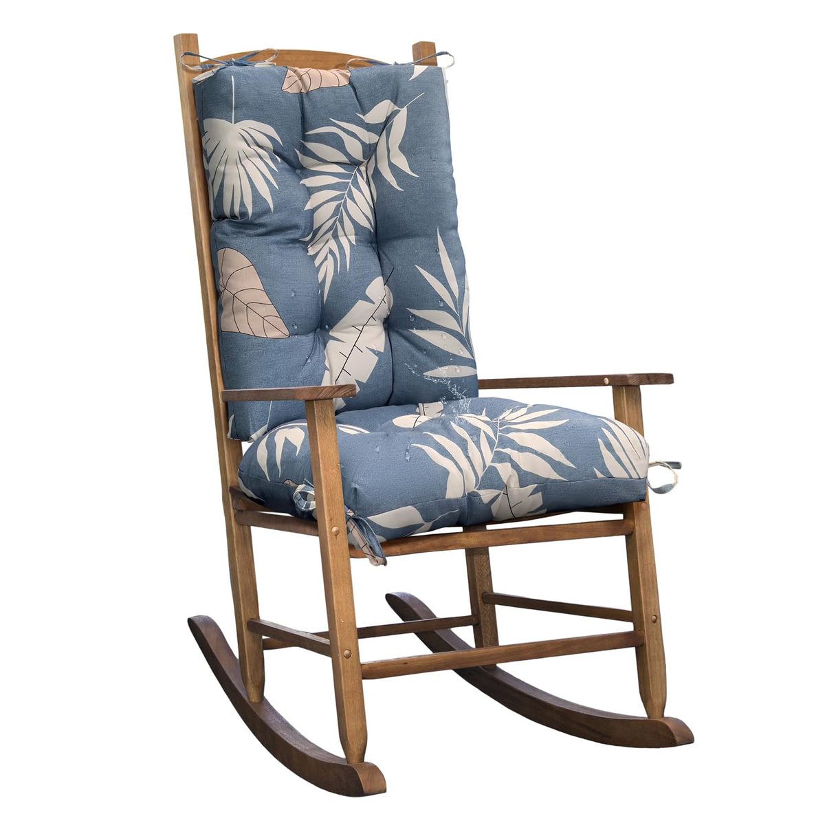 Set of 1 Indoor Outdoor Burgundy Rocking Chair Cushion for Patio