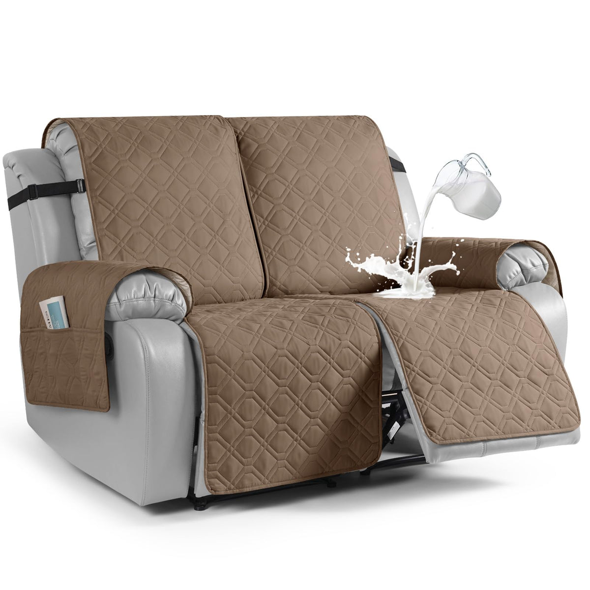 VANSOFY Waterproof Recliner Couch Covers Washable, Dark Gray,3 Seater