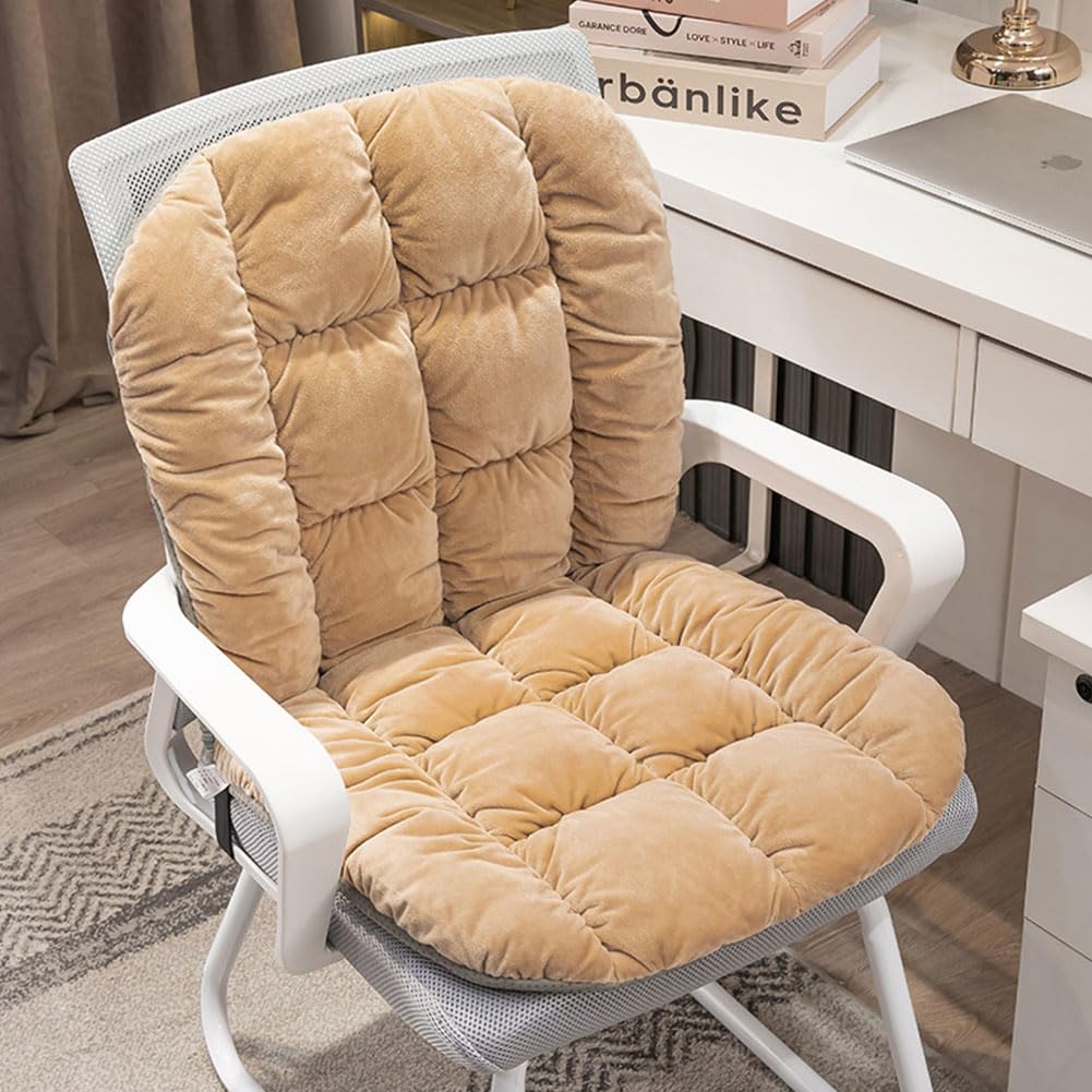 Desk Chair Cushion Non-Slip Rocking Seat Cushion Office Chair Pad Dorm Seat Cushion with High Back Support Soft Seat Pad with Ties for Office Car Home Dining Room Kitchen