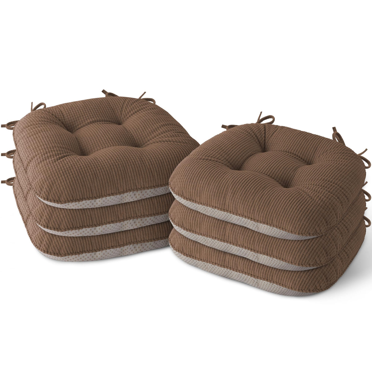 Indoor Dining Chair Cushions Set of 2, 17"X16"X3", Cream