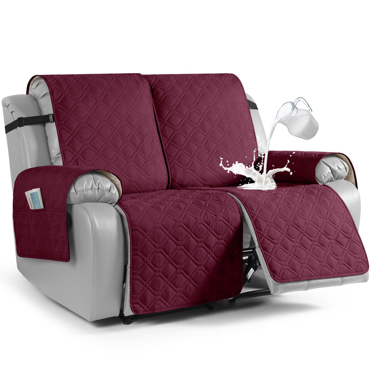 VANSOFY Waterproof Recliner Couch Covers Washable, Dark Gray,3 Seater