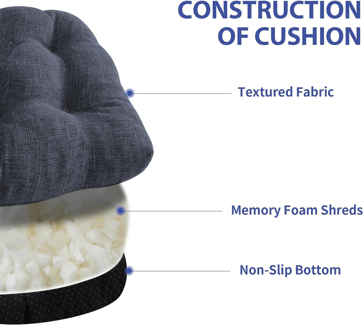 IPYNBAP Chair Cushions for Dining Chairs Set of 4, 15.5"x15.5"x4", Navy