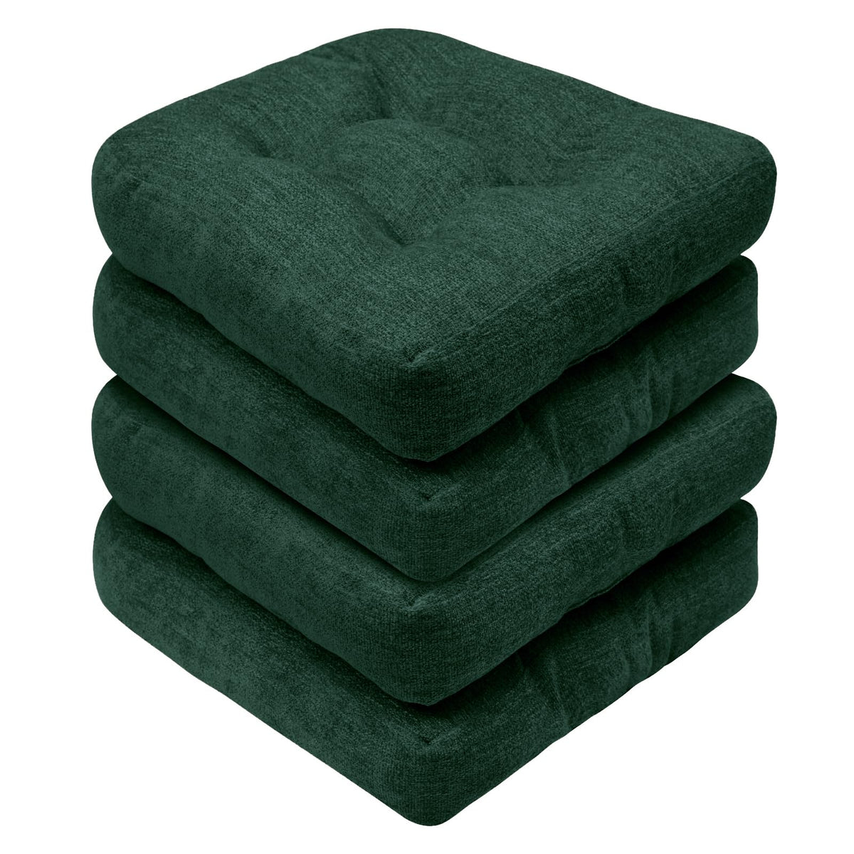 Basic Beyond Chair Cushions for Dining Chairs, Non-Slip Chair Pads, Thick Seat Cushions for Dining Room Chairs, Kitchen Chair Cushions Set of 4, 16" x 16" x 4", Burgundy