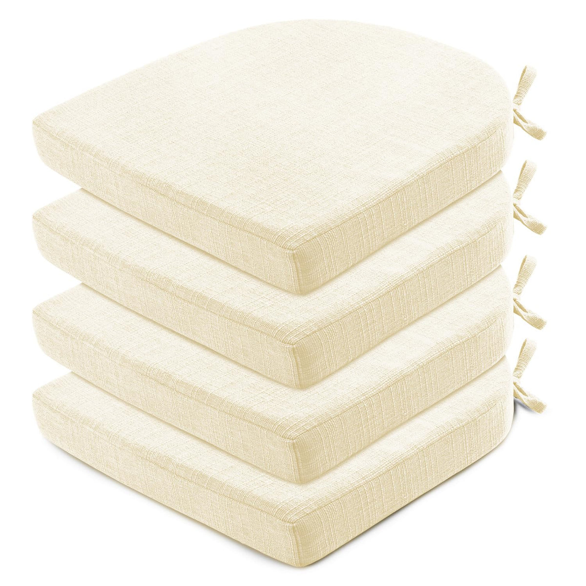 Wellsin Chair Cushions for Dining Chairs 6 Pack - Kitchen Chair Cushions with Ties and Non-Slip Backing - Dining Chair Pads 16"X16"X2", Dark Gray