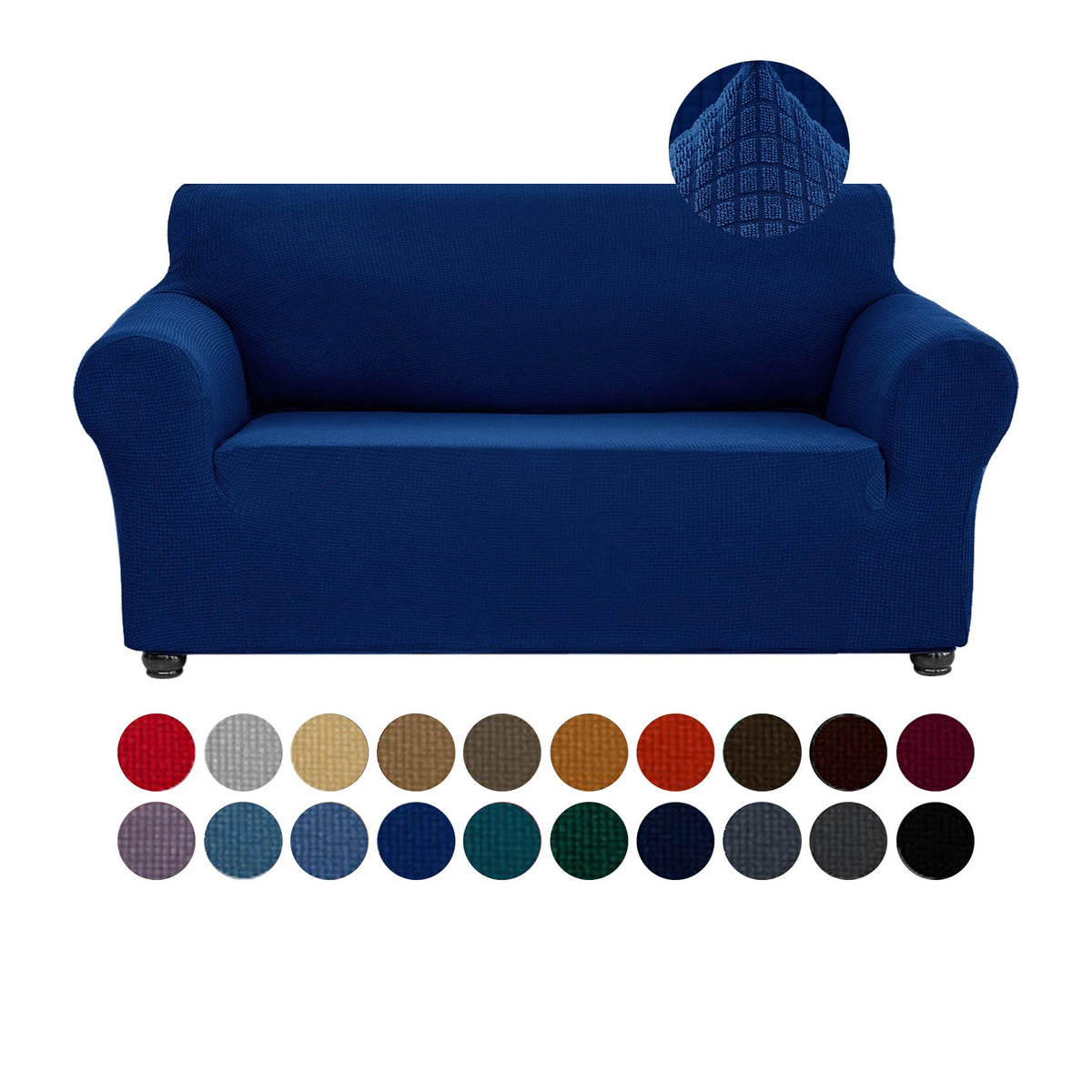 Joccun Stretch Couch Cover Slipcovers, 1-Piece Sofa Covers for 3 Cushion Couch Spandex Jacquard Washable Furniture Protector Cover for Living Room,Kids,Pets(Sofa,Black)