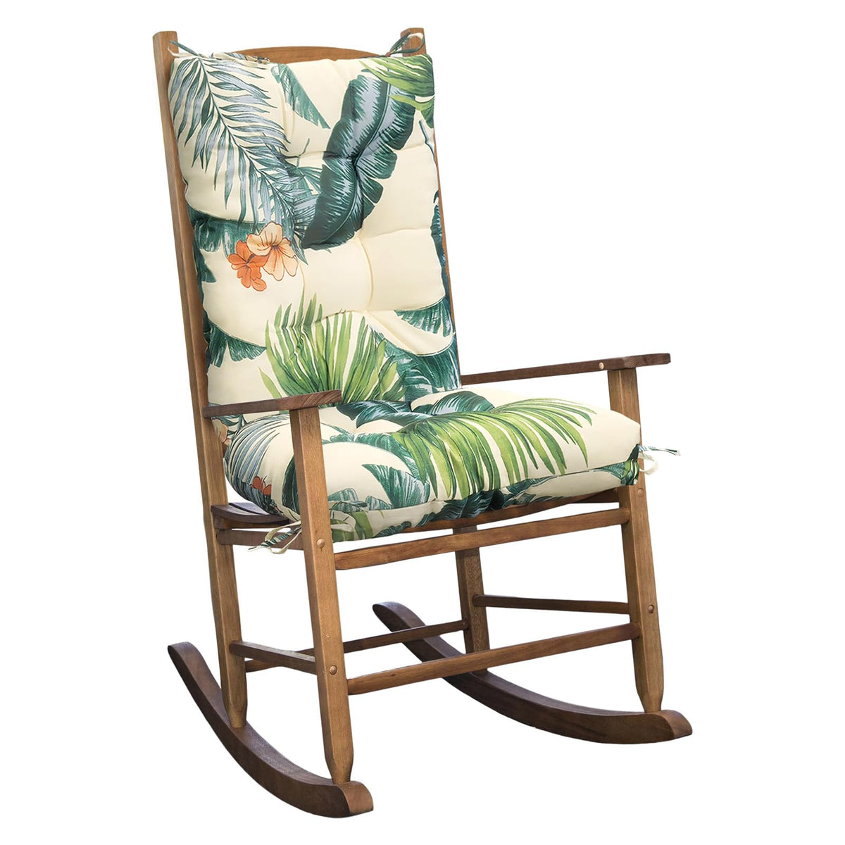 Set of 1 Indoor Outdoor Burgundy Rocking Chair Cushion for Patio