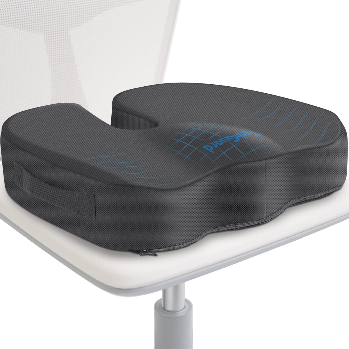 TushGuard Seat Cushion for Office Chair, Car, Memory Foam, Black Large