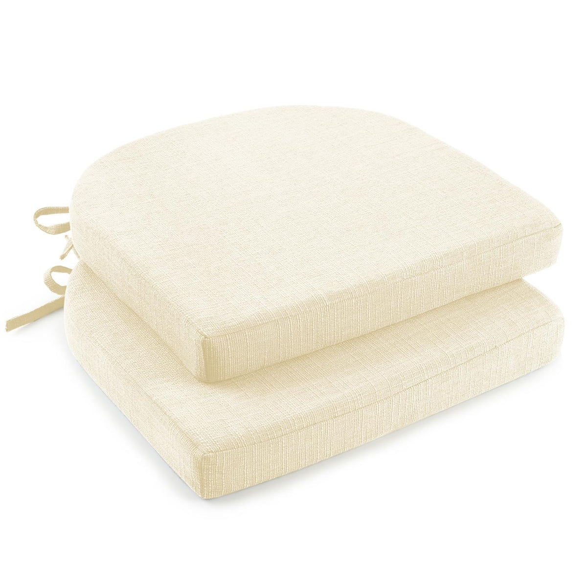 downluxe Indoor Chair Cushions for Dining Chairs, Soft and Comfortable Textured Foam Kitchen Chair Pads with Ties and Non-Slip Backing, 16" x 16" x 2", Red, 4 Pack