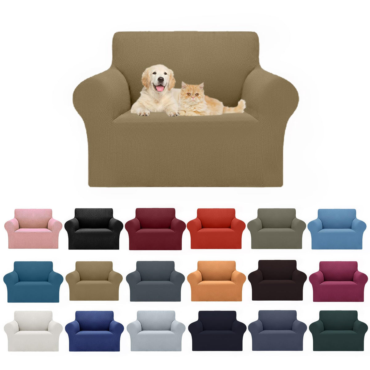 Cupuamon 2026 New Stretch Sofa Slipcovers Couch Cover for 3 Cushion Furniture Protector Sofa Covers with Elastic Bottom Jacquard Fabric Small Checks for Pets, Kids -Sofa, Black