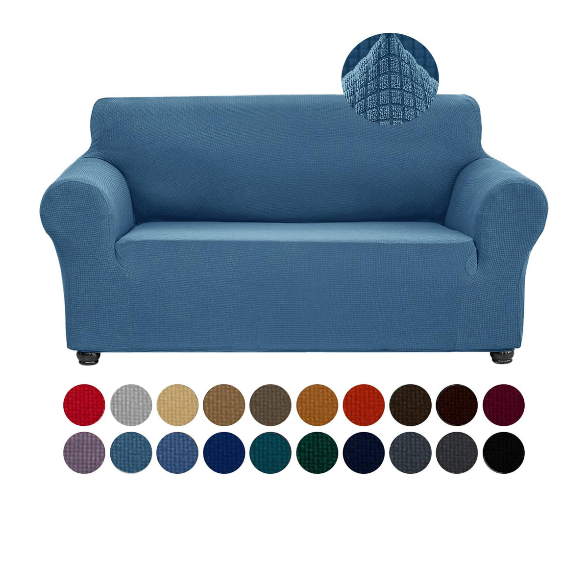 Joccun Stretch Couch Cover Slipcovers, 1-Piece Sofa Covers for 3 Cushion Couch Spandex Jacquard Washable Furniture Protector Cover for Living Room,Kids,Pets(Sofa,Black)