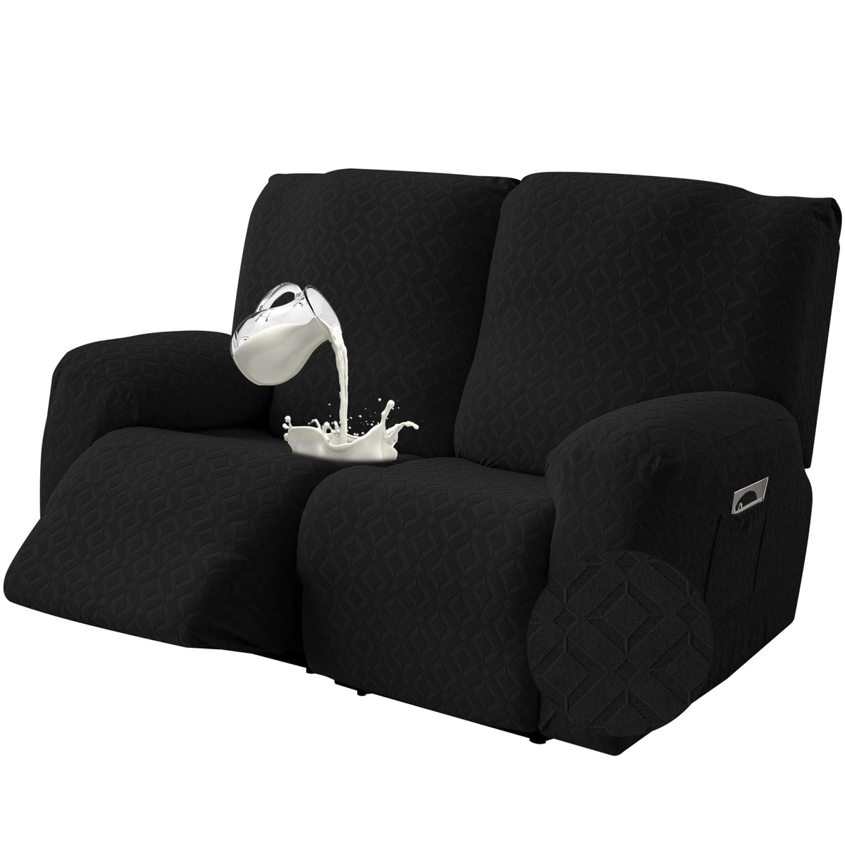 Gennia Waterproof Recliner Sofa Cover,3 Seat Couch Cover,Dark Gray
