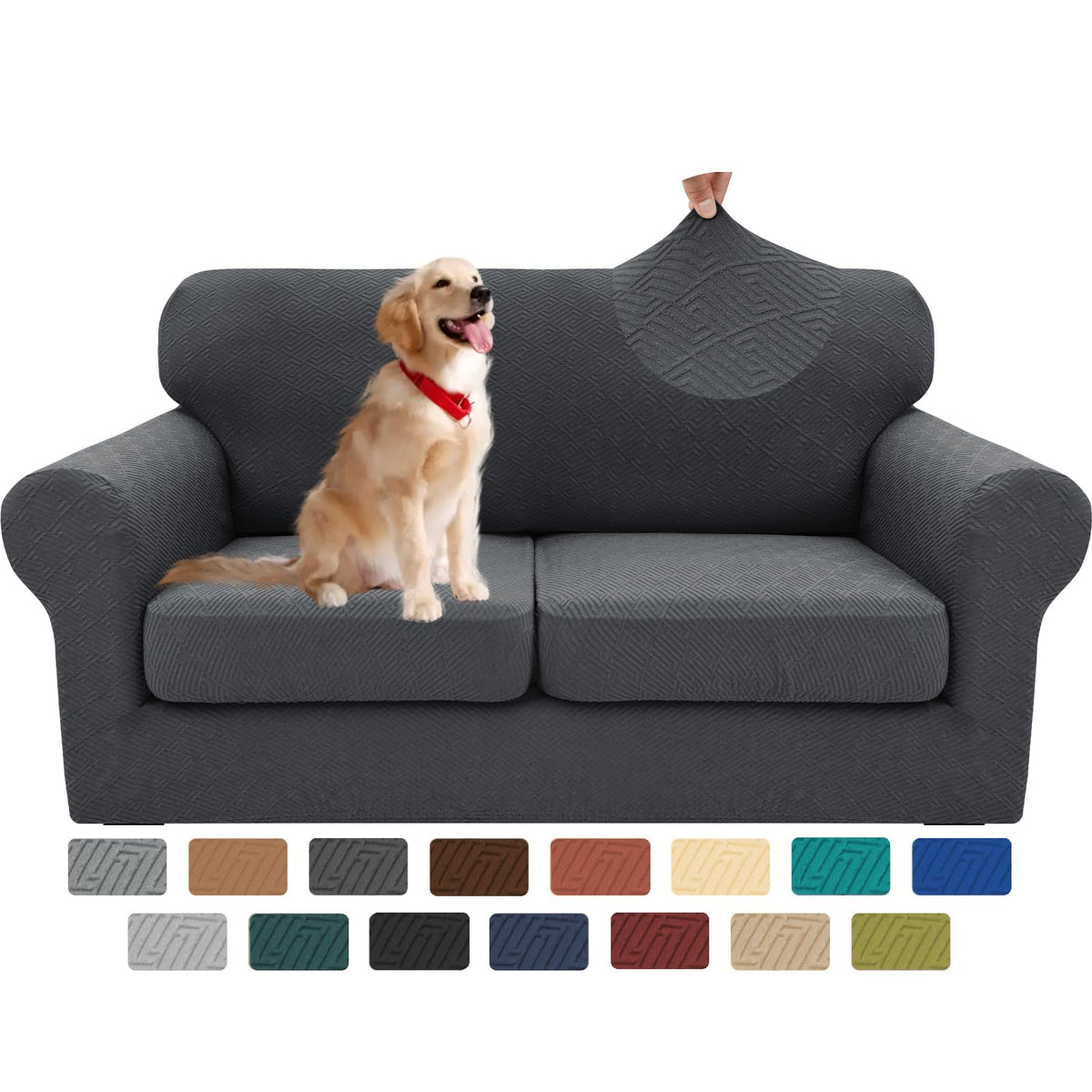 XINEAGE 4-Piece Stretch Sofa Cover, Washable Couch Covers for Dog