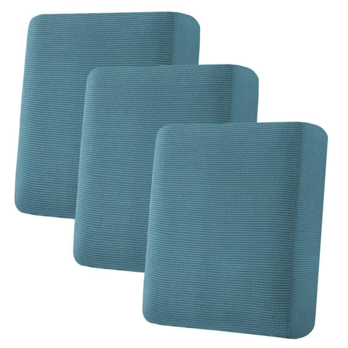H.VERSAILTEX Super Stretch Individual Seat Cushion Covers Sofa Covers Couch Cushion Cover Slipcover Sets Thick Jacquard Textured Twill Fabric (3 Piece Sofa Cushion Covers, Grey)