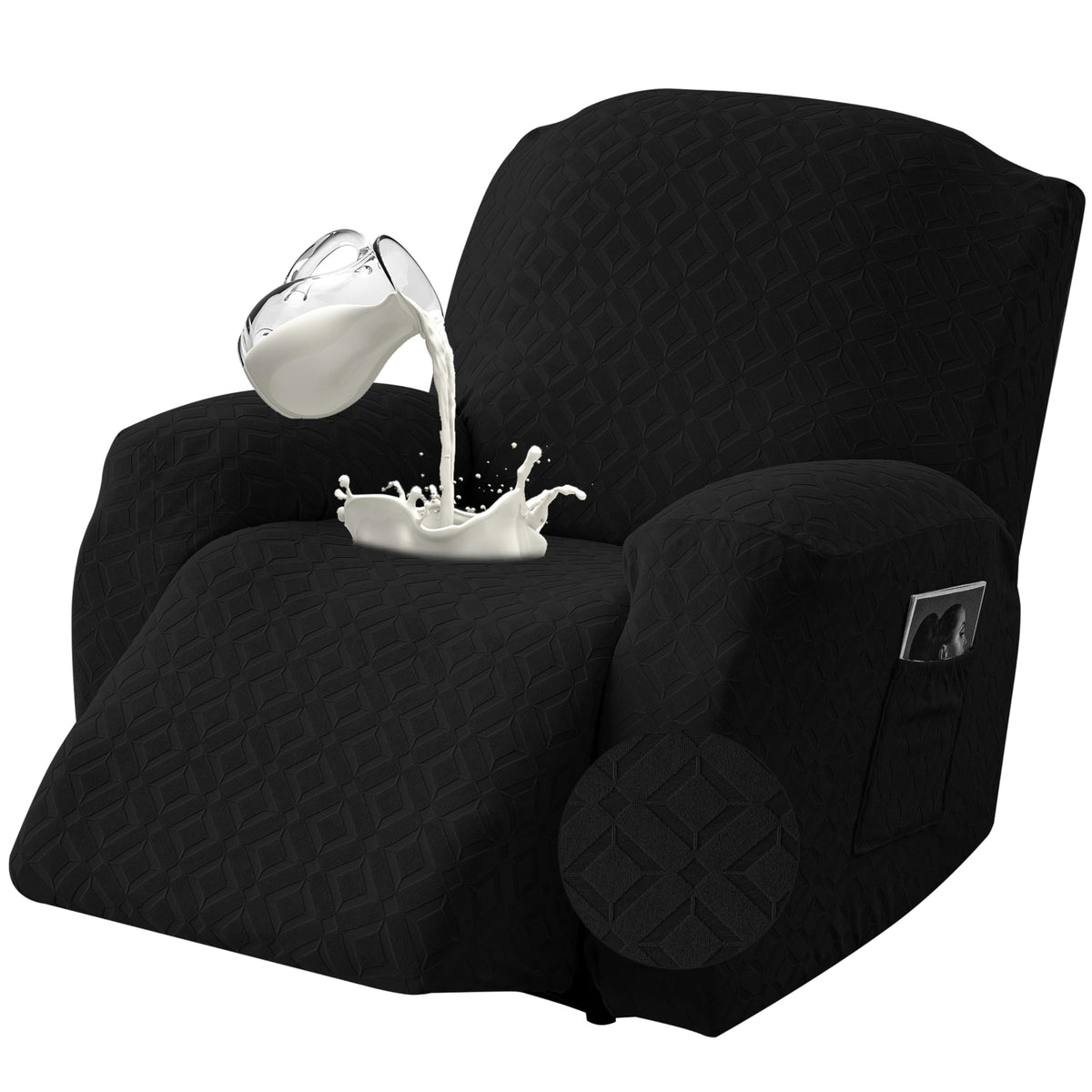 Gennia Waterproof Recliner Sofa Cover,3 Seat Couch Cover,Dark Gray