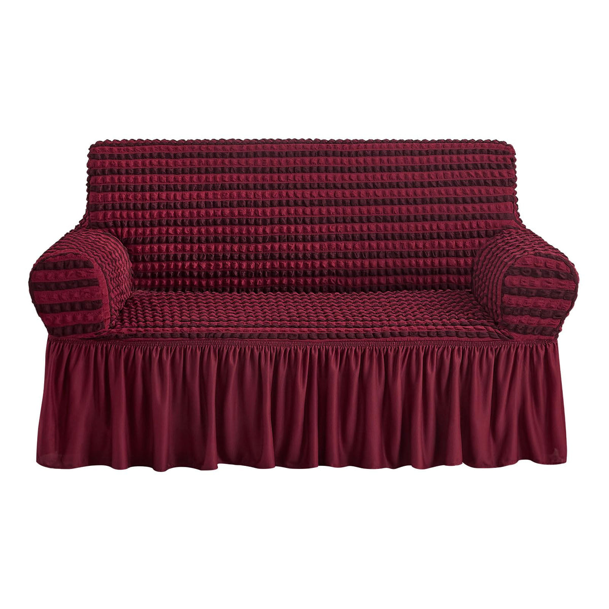 NICEEC Sofa Cover Wine Red Couch Cover Stretch Sofa Slipcovers with Skirt