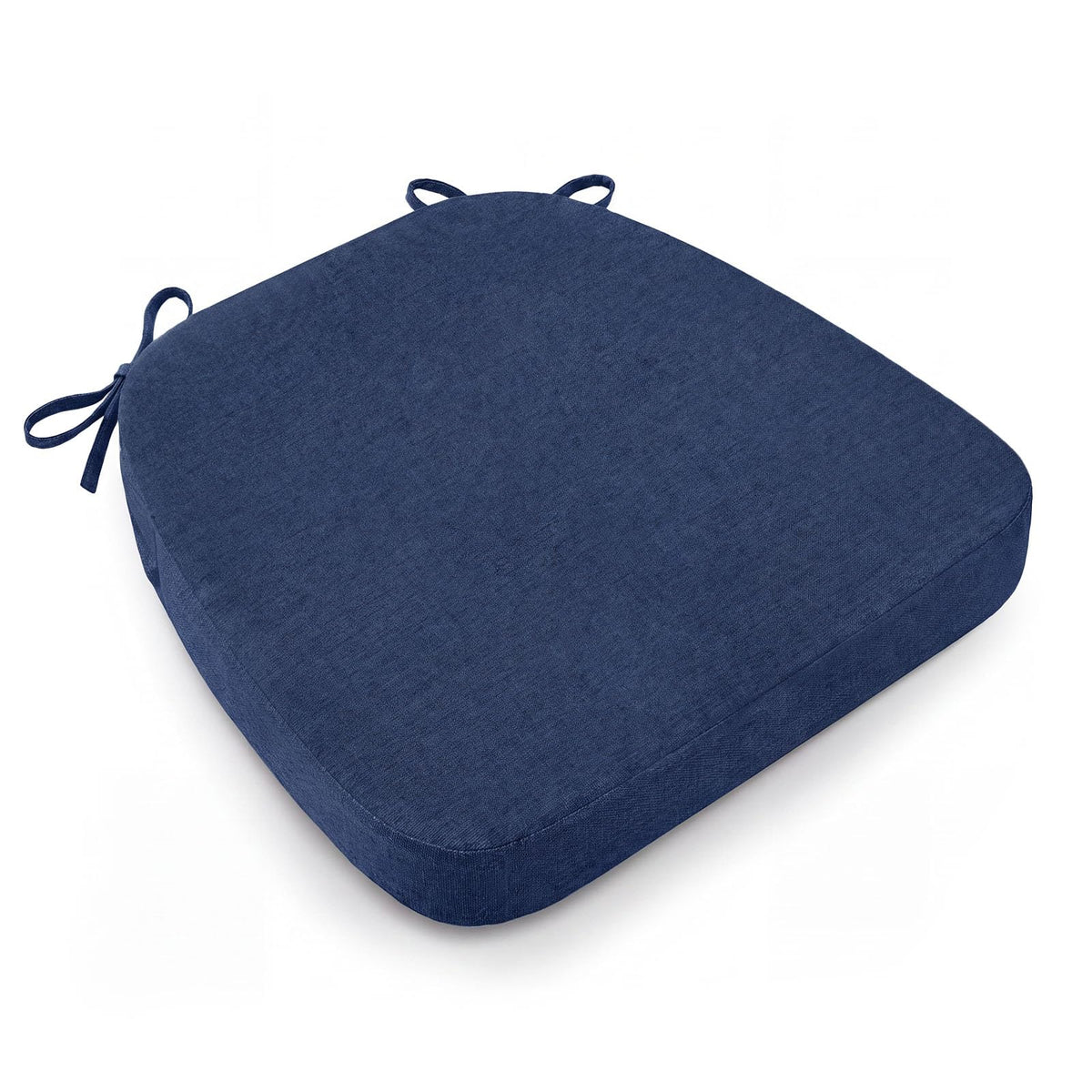 AAAAAcessories D-Shaped Chair Cushions, 2" Thick Dining Chair Pads with Ties and Removable, Machine-Washable Cover, 17" x 16", Set of 4, Oatmeal Beige