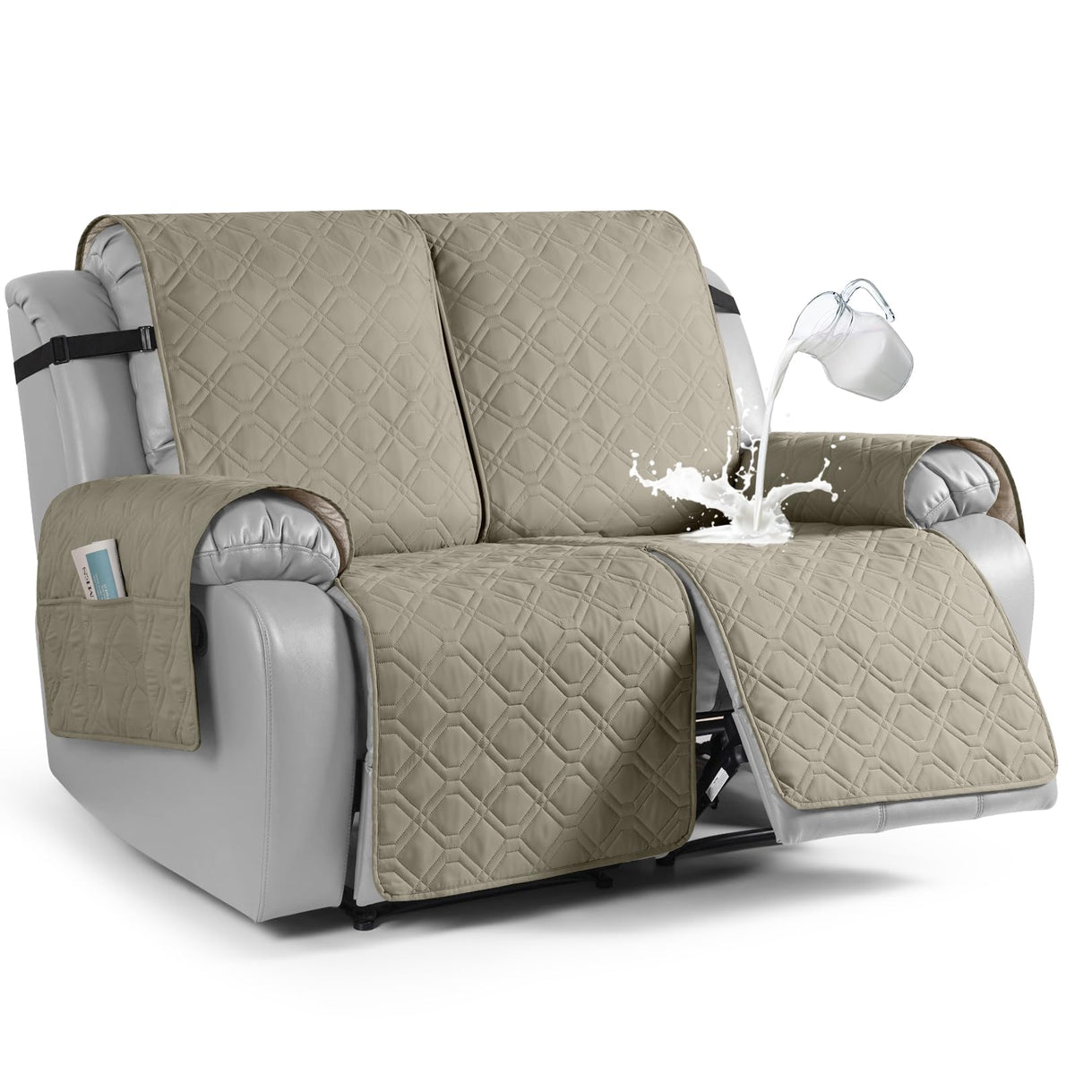 VANSOFY Waterproof Recliner Couch Covers Washable, Dark Gray,3 Seater