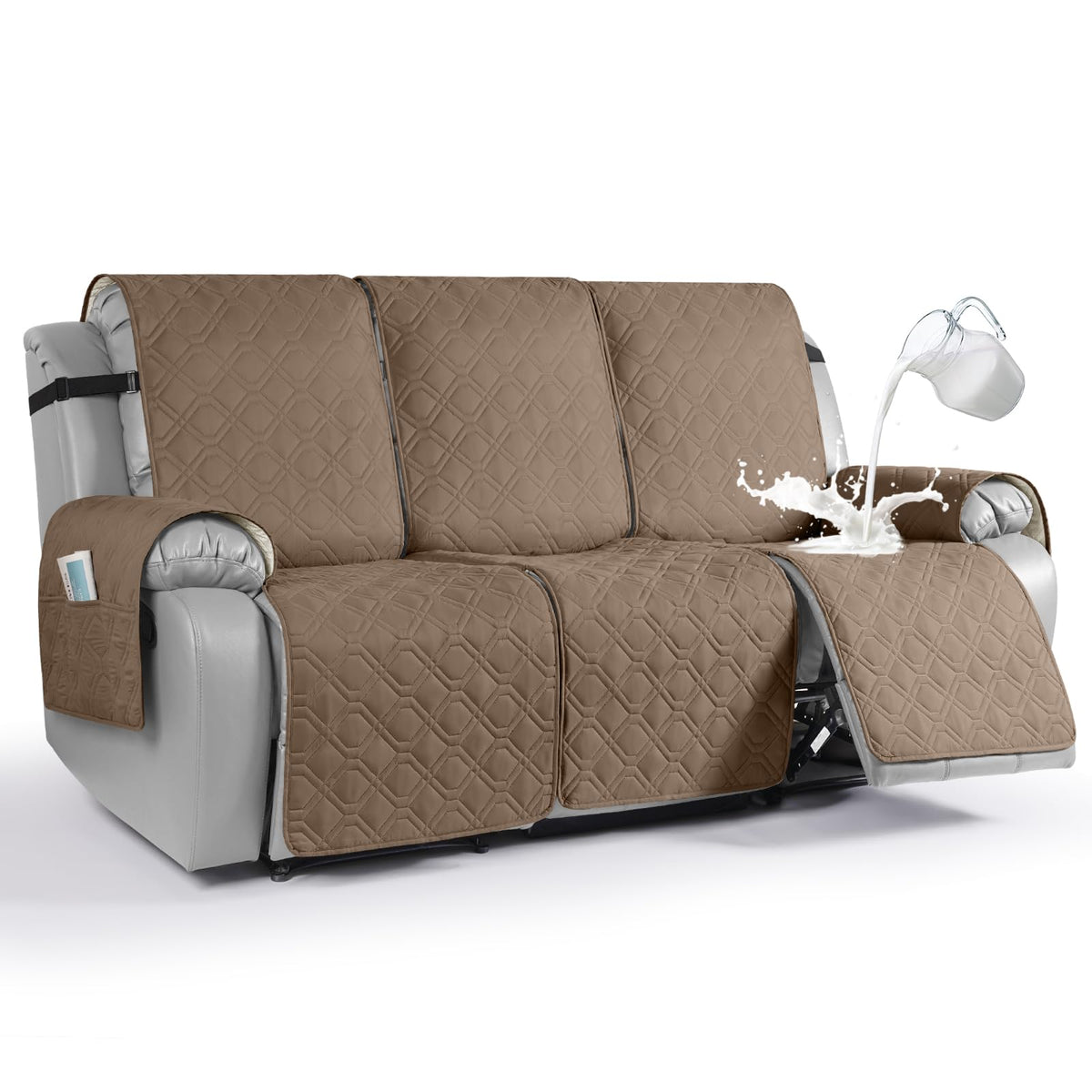 VANSOFY Waterproof Recliner Couch Covers Washable, Dark Gray,3 Seater
