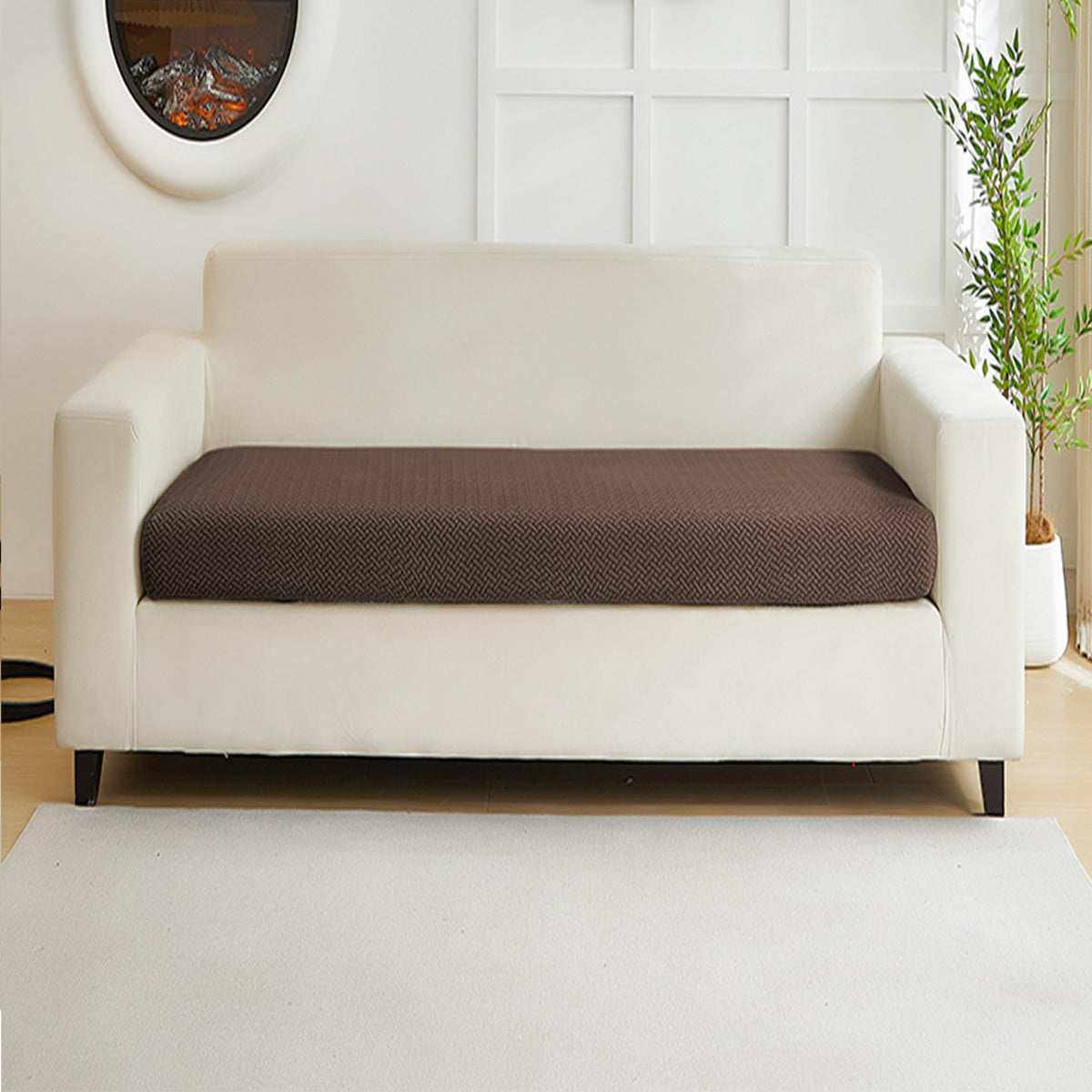 Yoovat Couch Cushion Covers for Sofa Couch Covers Wear-Resistant Universal Sofa Cover Washable Stretch for Sectional Slipcovers (Texture-Light Gray,Large Single Seat Cover)