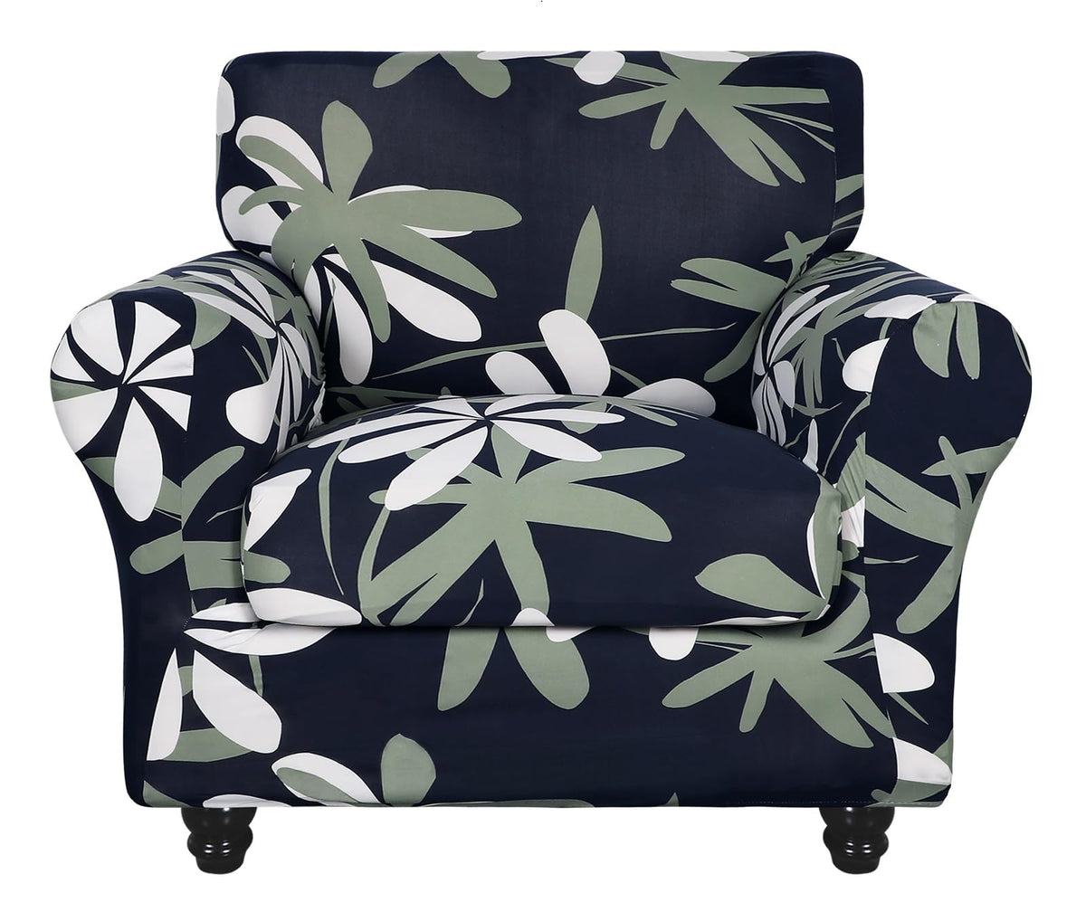 SearchI Stretch Sofa Cover Printed Couch Cover, Floral Pattern 4 Pieces Sofa Slipcover with 3 Separate Cushion Cover, Washable Furniture Protector for Living Room(Sofa, Yellow+Flower)