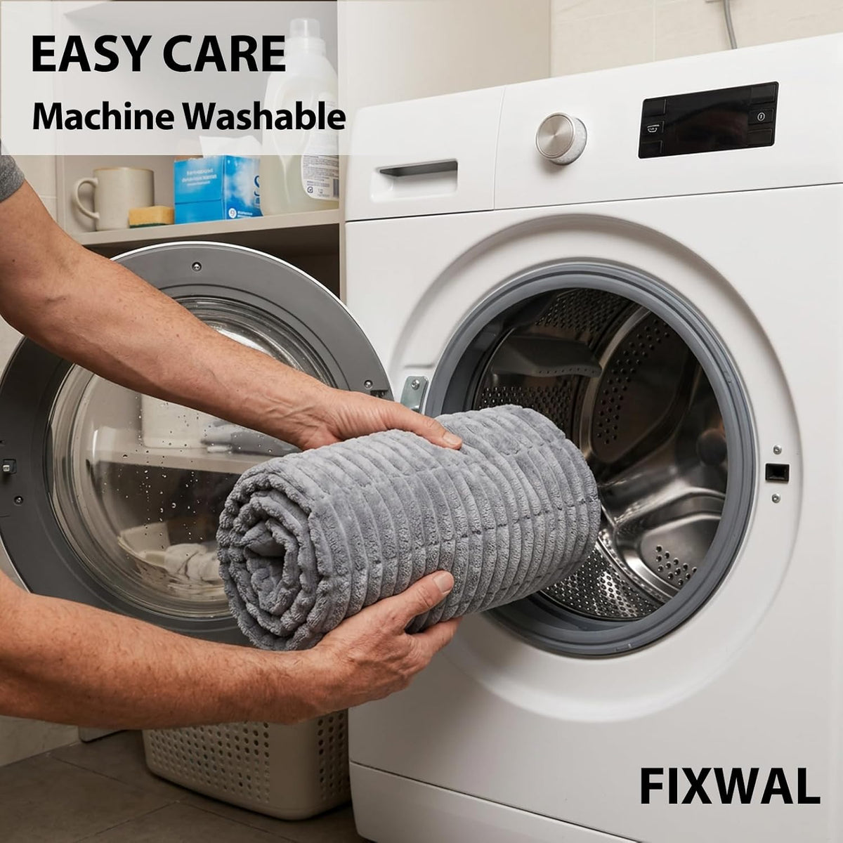 Fixwal Waterproof Flannel Dog Couch Cover, 27.6" x 59", Light Gray