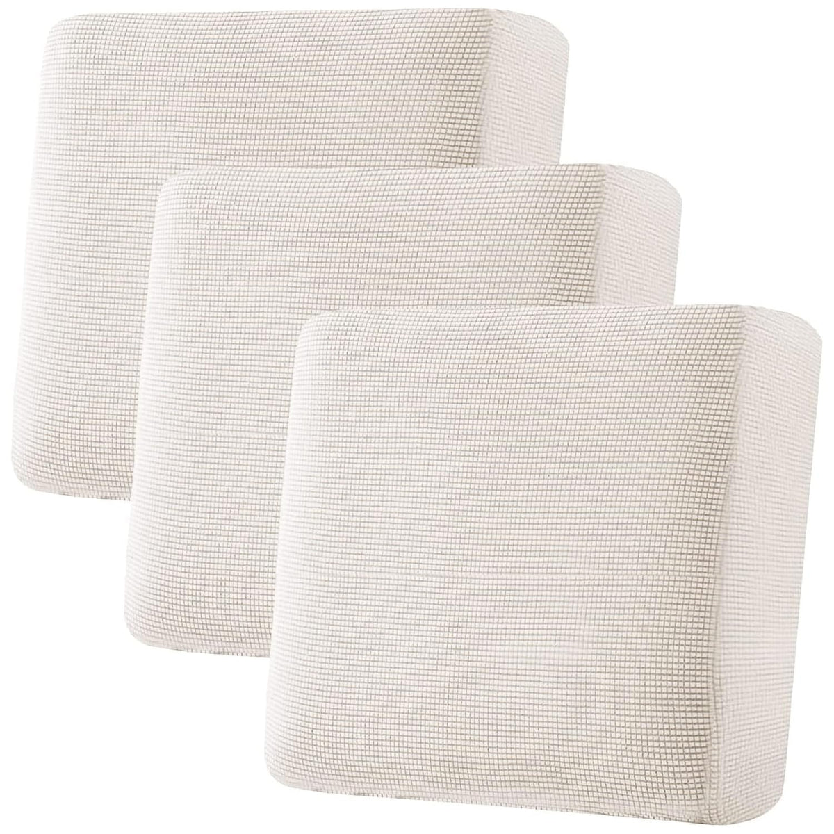 H.VERSAILTEX Super Stretch Individual Seat Cushion Covers Sofa Covers Couch Cushion Cover Slipcover Sets Thick Jacquard Textured Twill Fabric (3 Piece Sofa Cushion Covers, Grey)