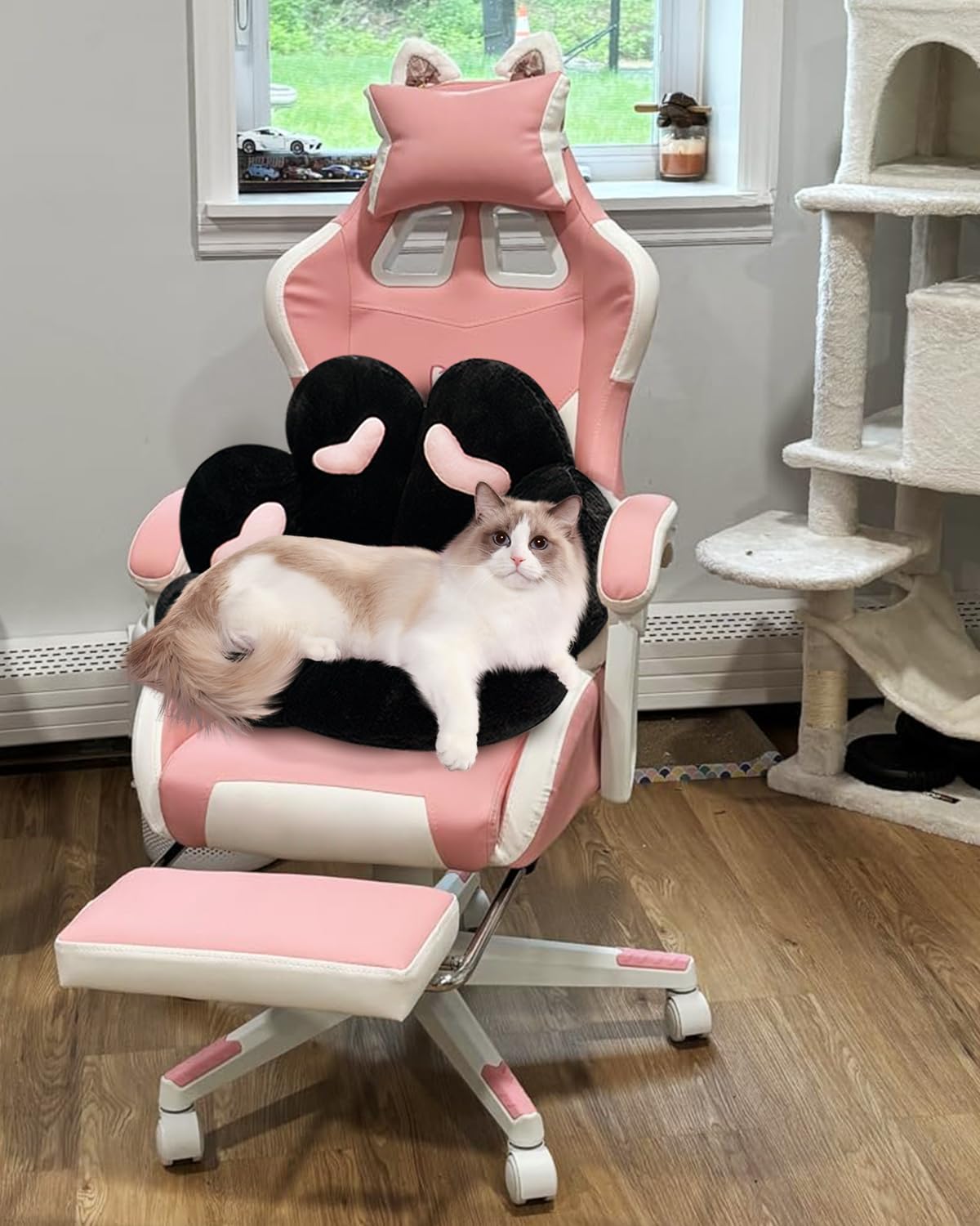 MOONBEEKI Cat Paw Cushion Chair Comfy Kawaii Plush Seat Cushions