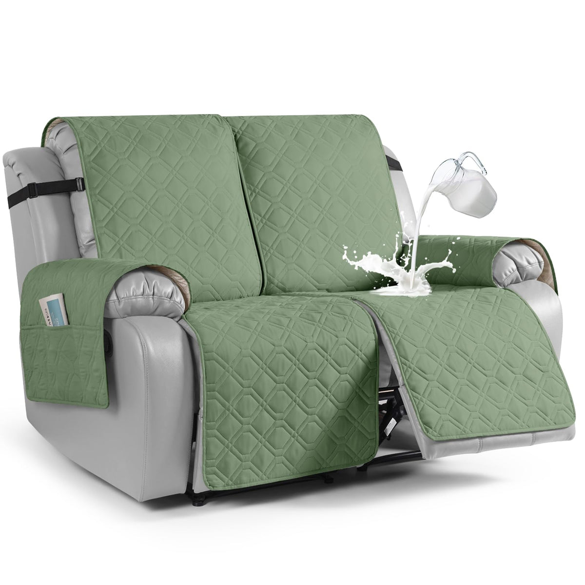 VANSOFY Waterproof Recliner Couch Covers Washable, Dark Gray,3 Seater