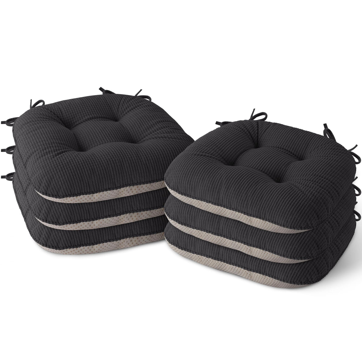 Indoor Dining Chair Cushions Set of 2, 17"X16"X3", Cream