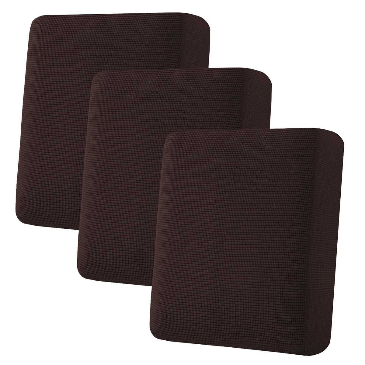 H.VERSAILTEX Super Stretch Individual Seat Cushion Covers Sofa Covers Couch Cushion Cover Slipcover Sets Thick Jacquard Textured Twill Fabric (3 Piece Sofa Cushion Covers, Grey)