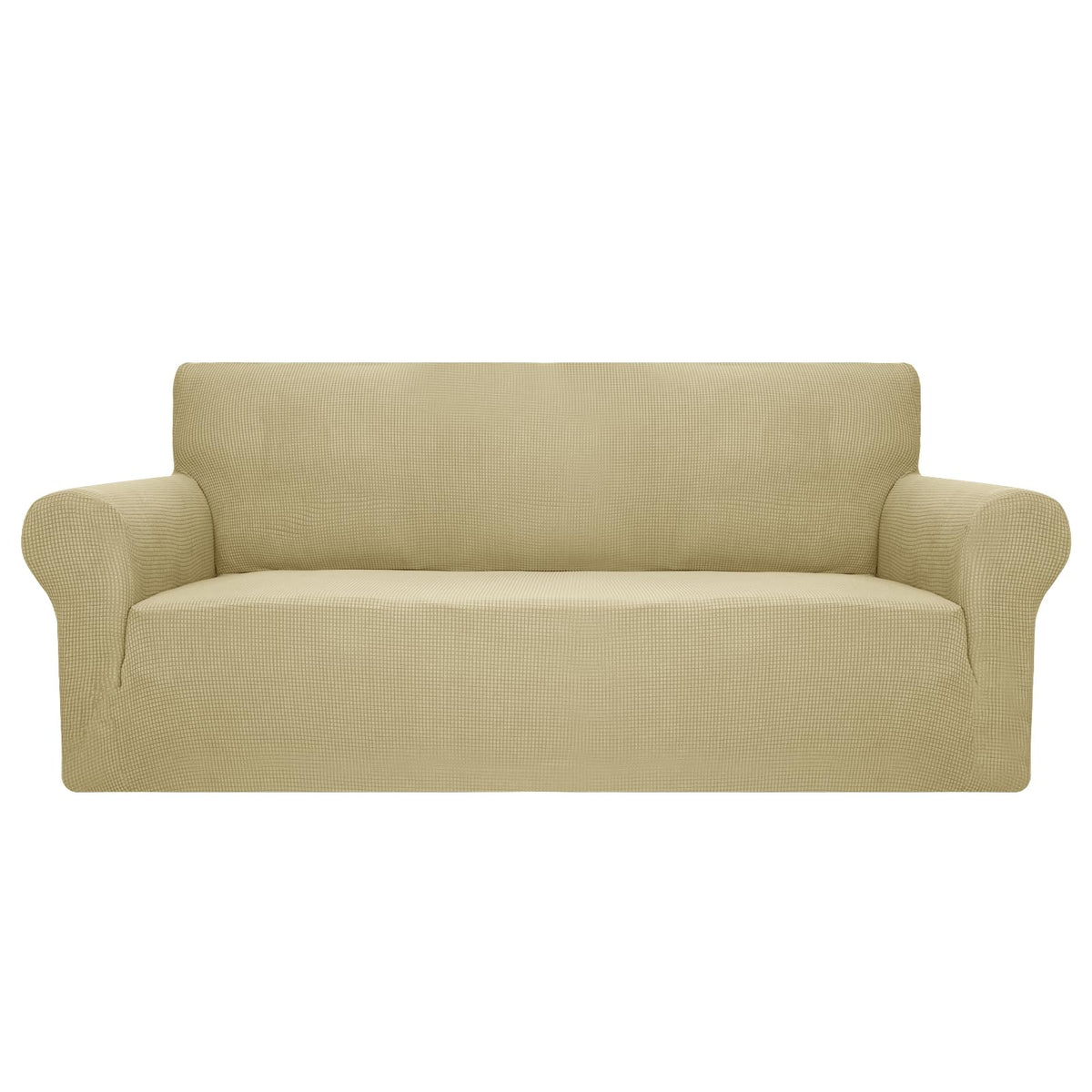 JIVINER High Stretch Couch Covers for 3 Cushion Couch 1-Piece Jacquard Sofa Slipcovers Fitted Washable Sofa Covers with Elastic Bottom Furniture Protector for Kids Pets (Sofa, Light Gray)