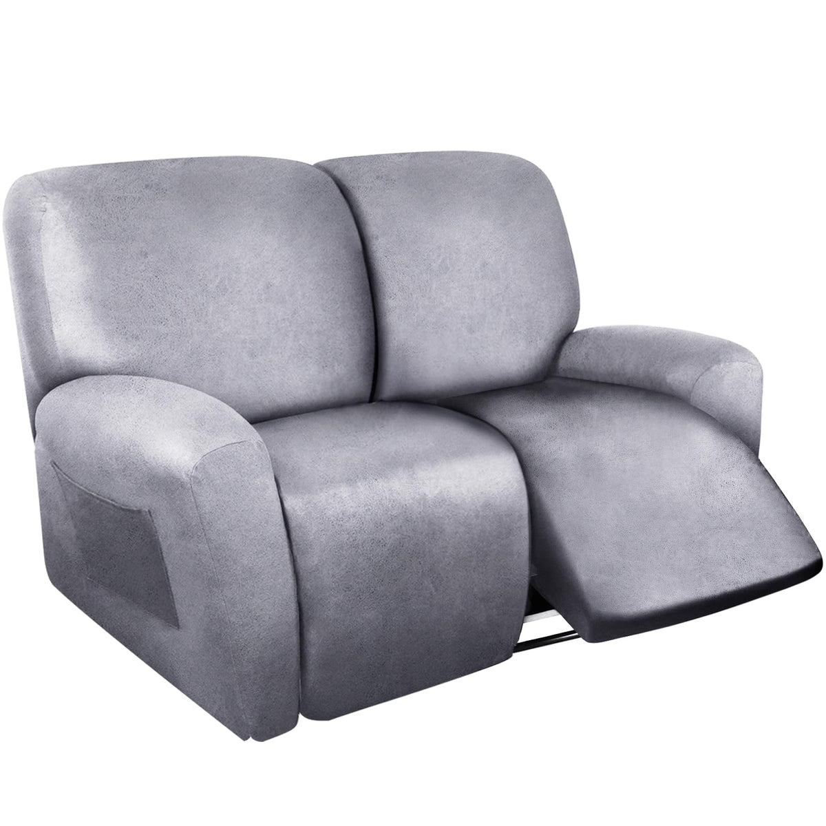 ANARACHON Leather Look Recliner Couch Cover 8-Piece Recliner Sofa Slipcovers 3 Seater for Reclining Couches Furniture Protector Spandex Fabric Washable (Recliner Sofa, Brown)
