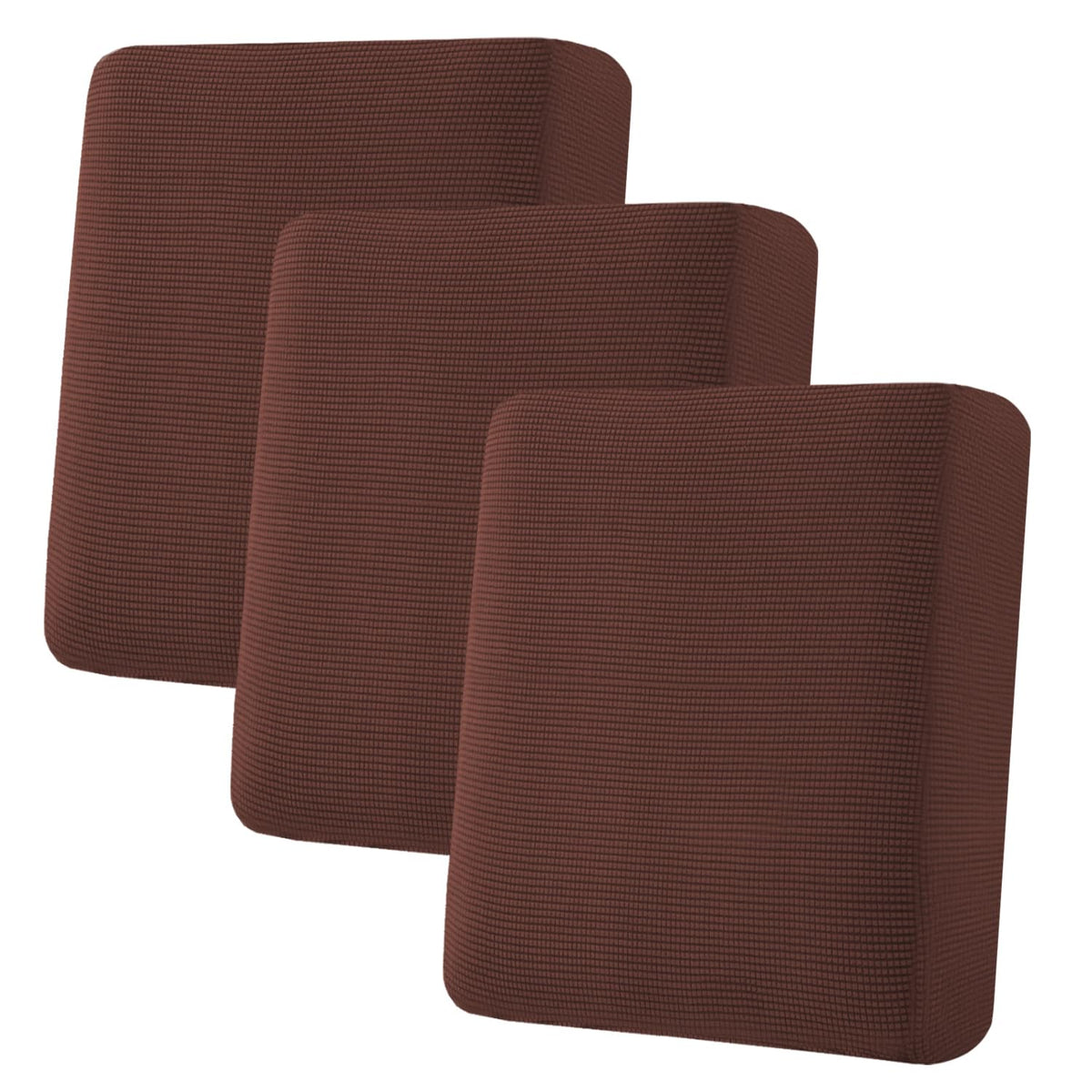 H.VERSAILTEX Super Stretch Individual Seat Cushion Covers Sofa Covers Couch Cushion Cover Slipcover Sets Thick Jacquard Textured Twill Fabric (3 Piece Sofa Cushion Covers, Grey)