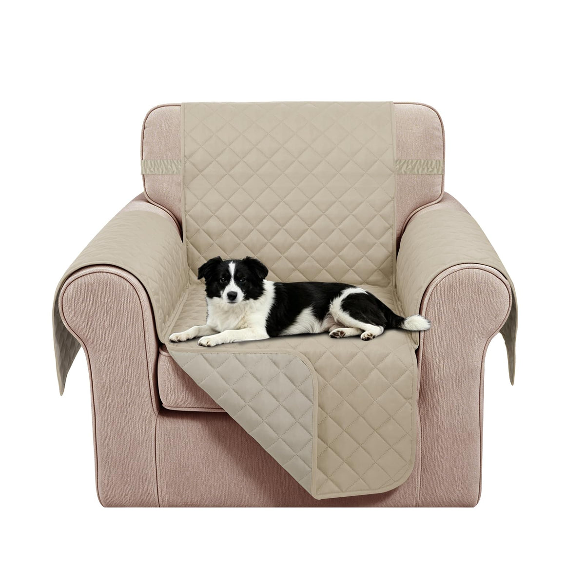 Reversible Sofa Cover for 3 Cushion, Chocolate/Beige