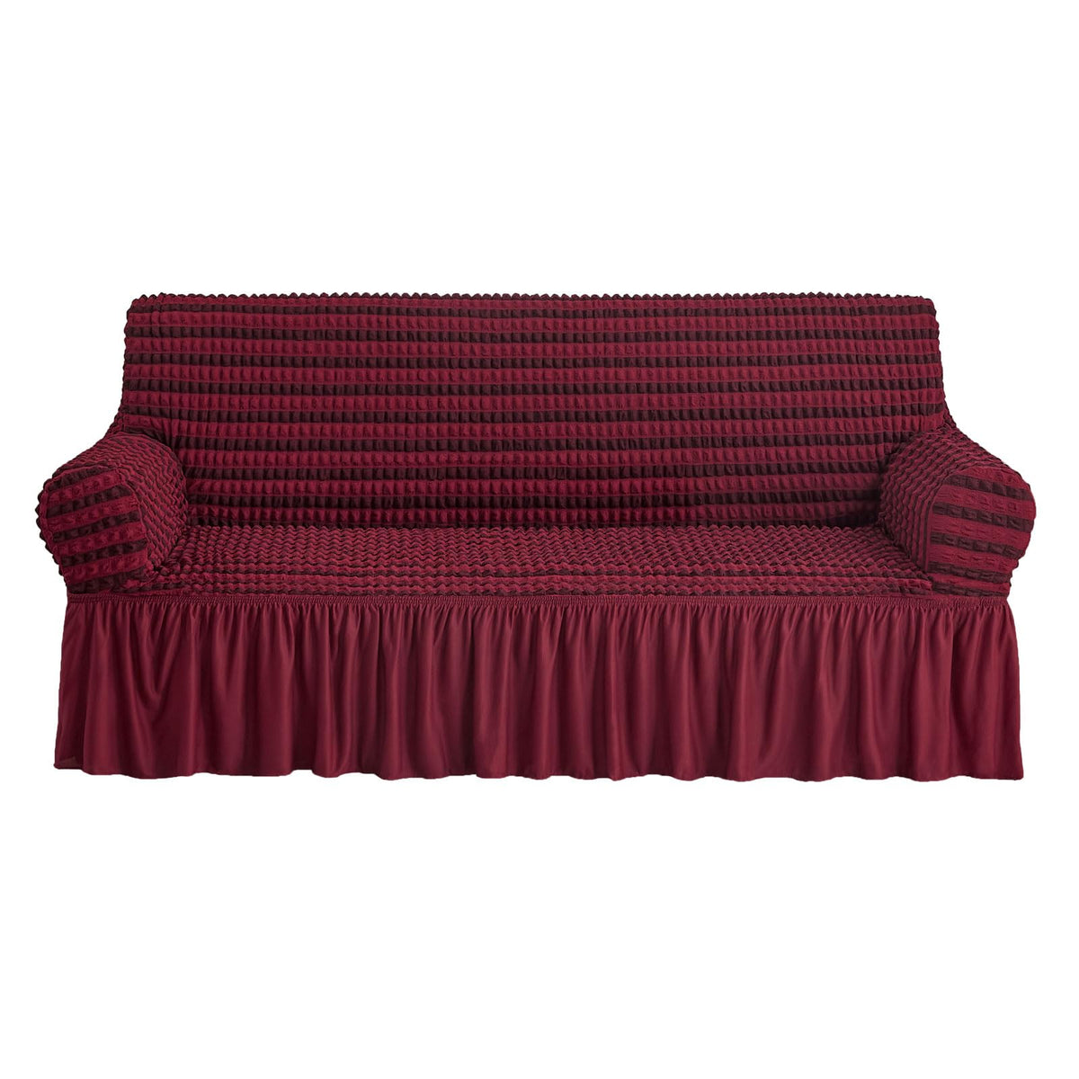 NICEEC Sofa Cover Wine Red Couch Cover Stretch Sofa Slipcovers with Skirt