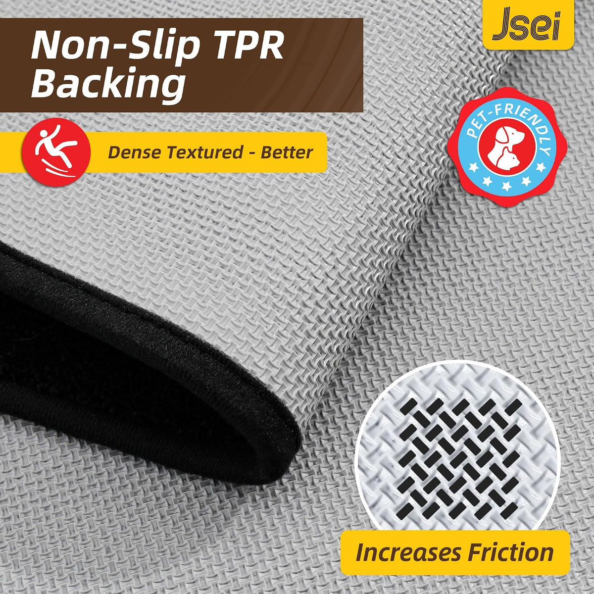JSEI Door Mat for Entrance 20"x32", Dirt Trapper Doormat, Black