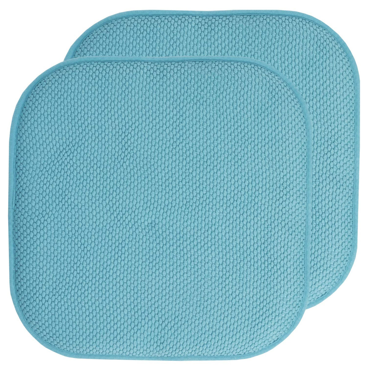 Sweet Home Collection Chair Cushion Memory Foam Pads Honeycomb Pattern Slip Non Skid Rubber Back Rounded Square 16" x 16" Seat Cover, 4 Pack, Alexis Chocolate
