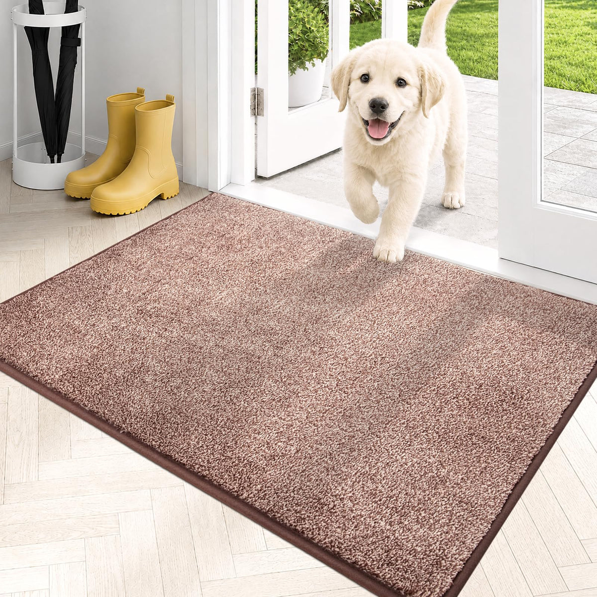 PURRUGS Dirt Trapping Indoor Door Mat, 24" x 35.5", Charcoal