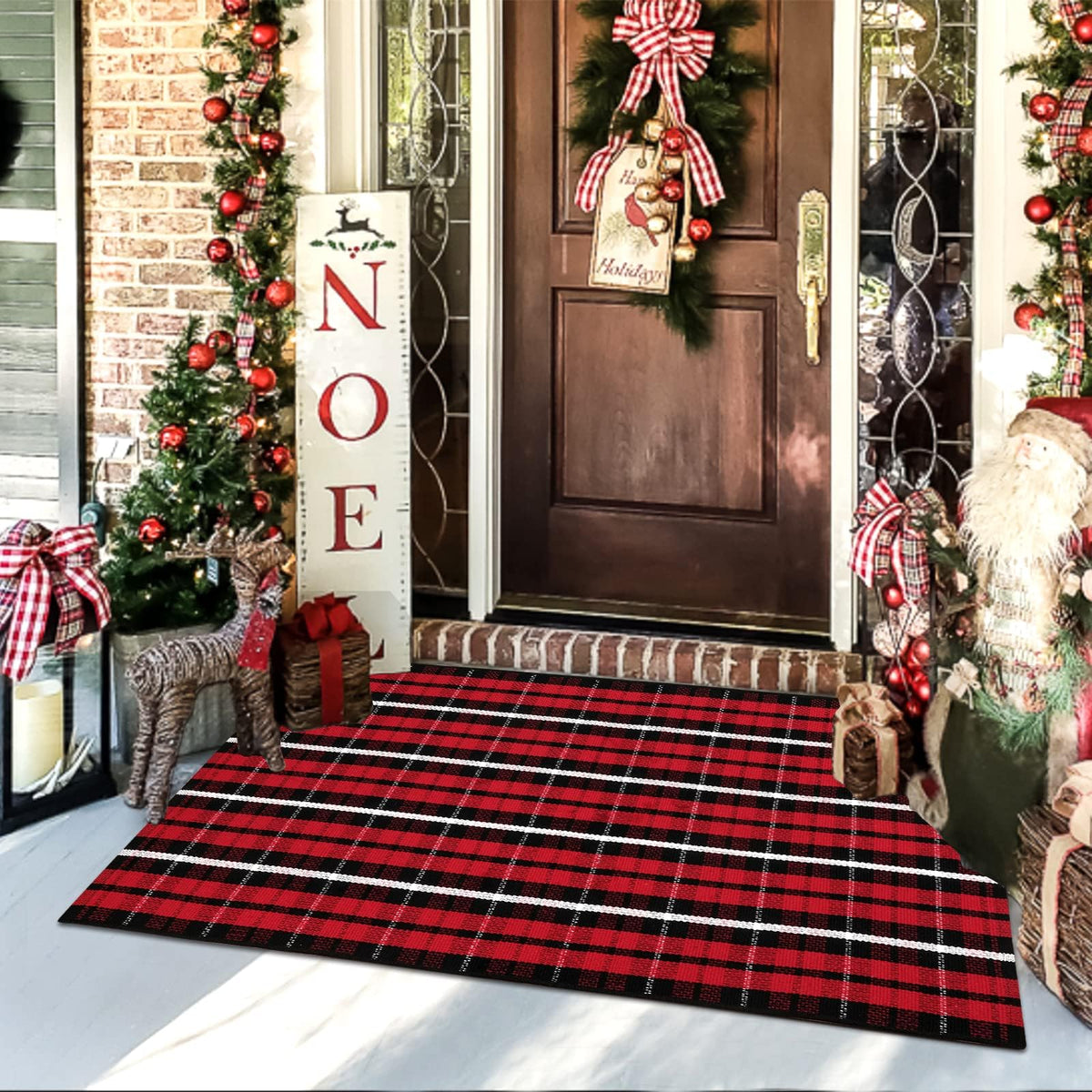 OJIA Front Door Mat 24"x51", Striped Porch Rug Outdoor Door Mat Fall Decor