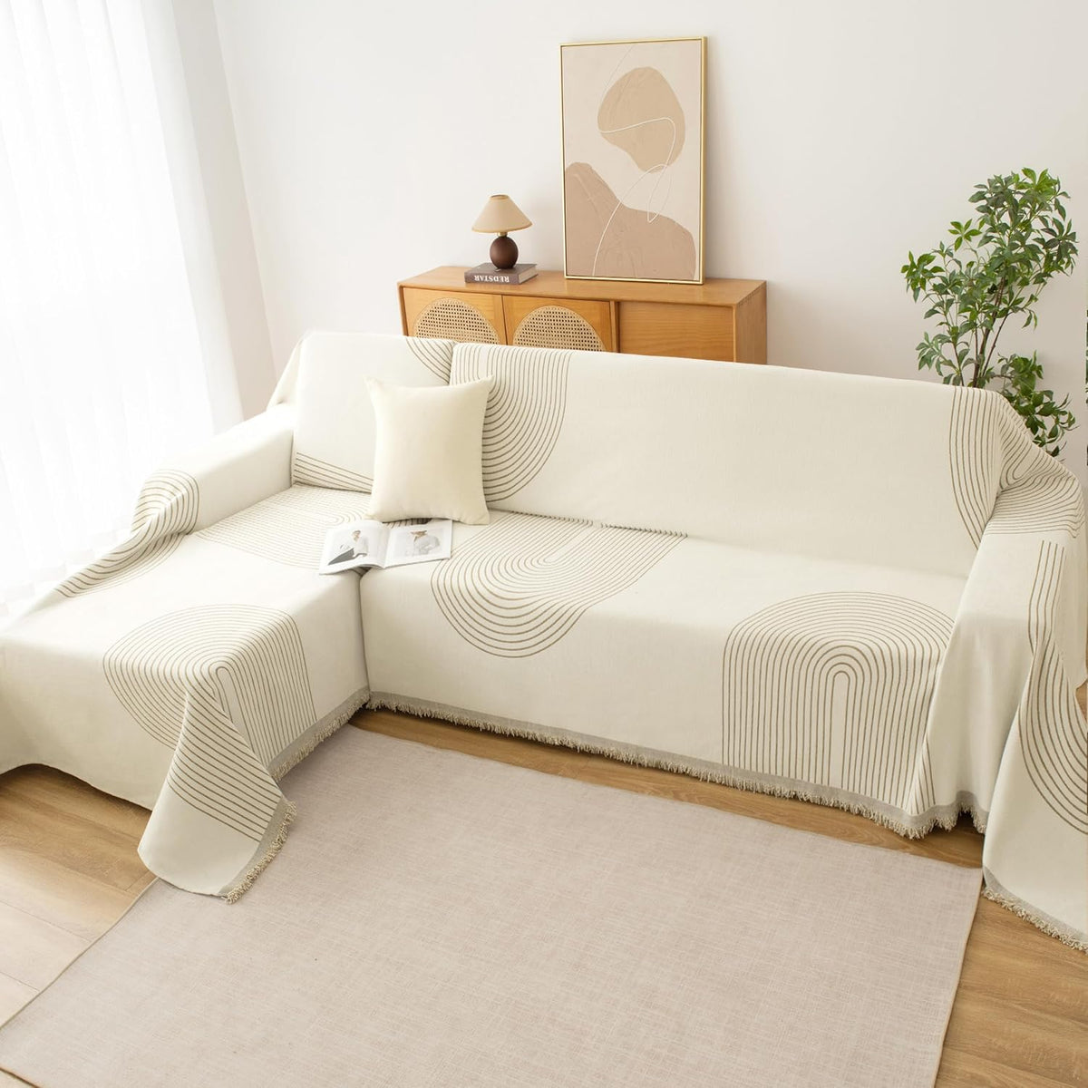 Couch Cover for Sofa, Boho Sofa Covers Washable 3 Cushion for Dogs
