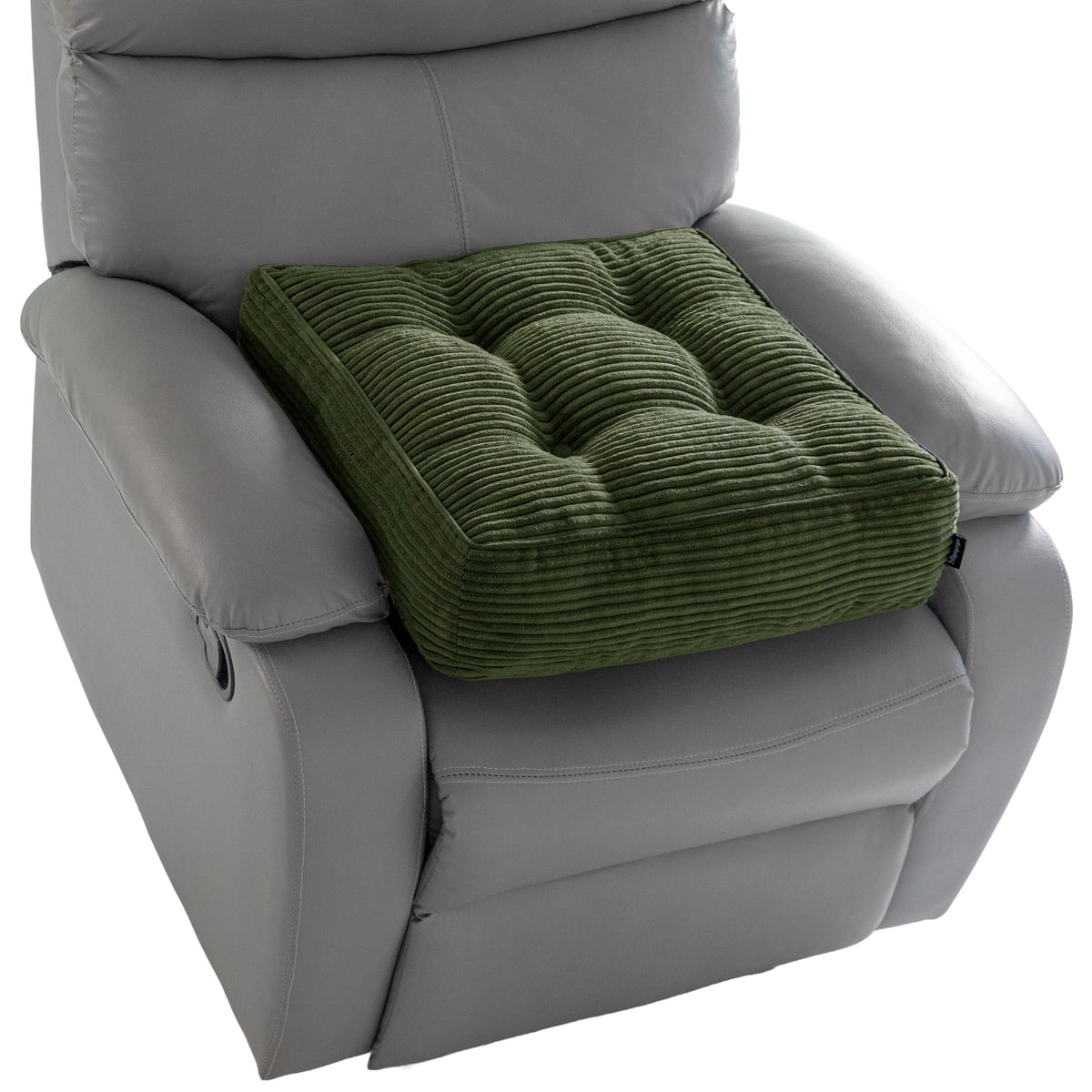 HIGOGOGO Tufted Corduroy Recliner Seat Cushion for Elderly, High Density Foam Large Square Seat Cushion for Recliner Chair, Floor Pillow, Office Chair, Car, No Pressure on Thighs, 20x20x4