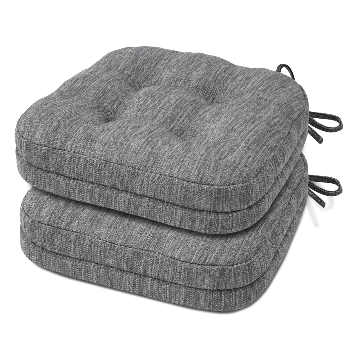 Shinnwa Dining Chair Cushions Set of 4, Dual-Layer Memory Foam Kitchen Chair Cushions, Patented Design Seat Pads with Ties, 16.5 x 16.5 x 3.5in, 4 Pack, Beige