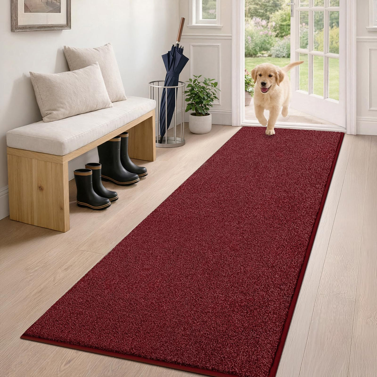 PURRUGS Dirt Trapping Indoor Door Mat, 24" x 35.5", Charcoal