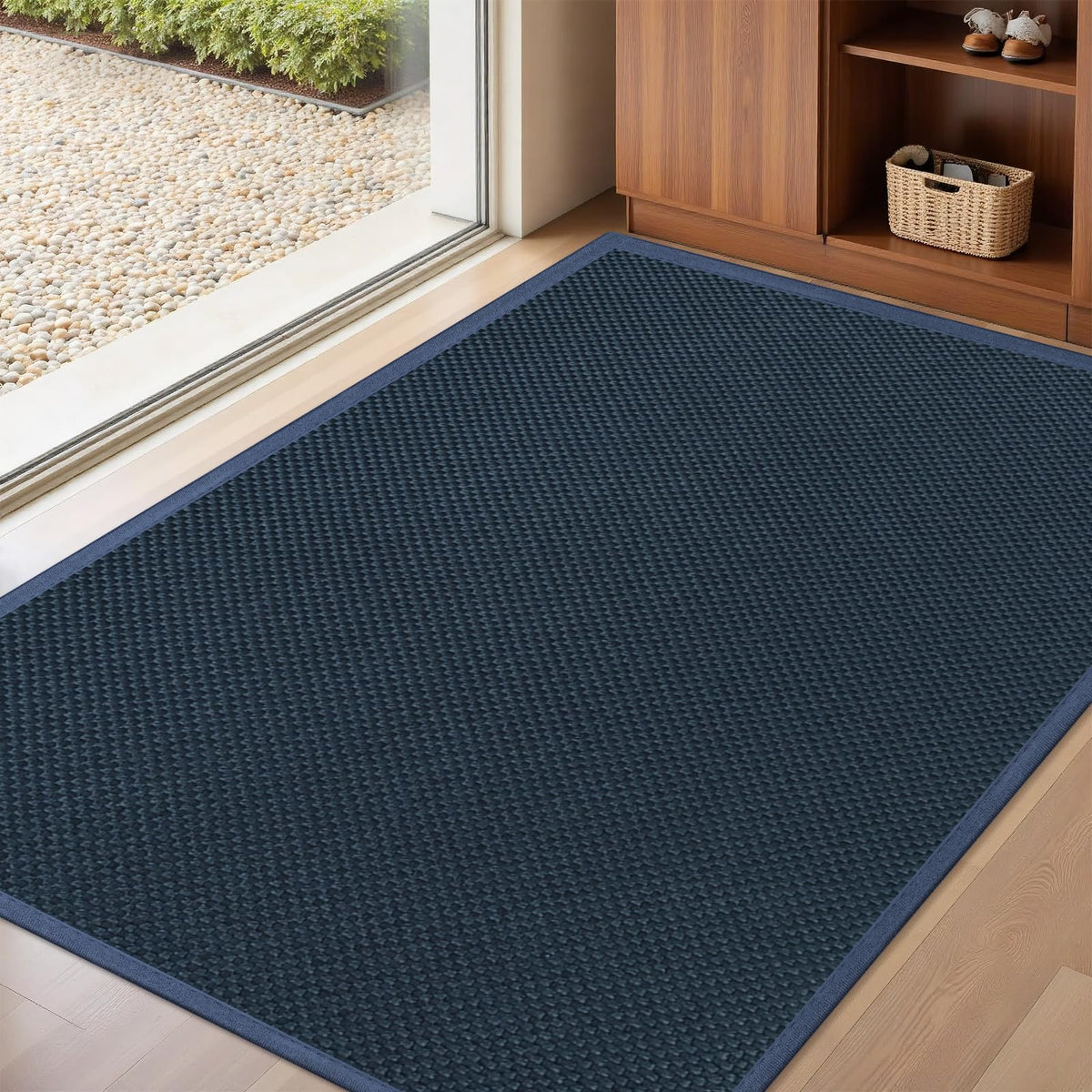 LEKEEPGO Door Mat 17"x29", Non Slip Washable Indoor Door Mat, Khaki