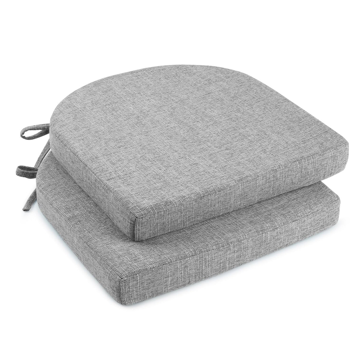 downluxe Indoor Chair Cushions for Dining Chairs, Soft and Comfortable Textured Foam Kitchen Chair Pads with Ties and Non-Slip Backing, 16" x 16" x 2", Red, 4 Pack